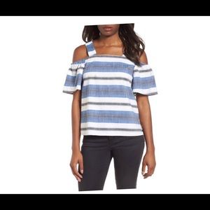 LUCKY BRAND “Cotton cold” shoulder top - Blue